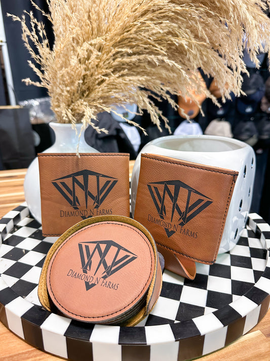 Leatherette Coaster Set