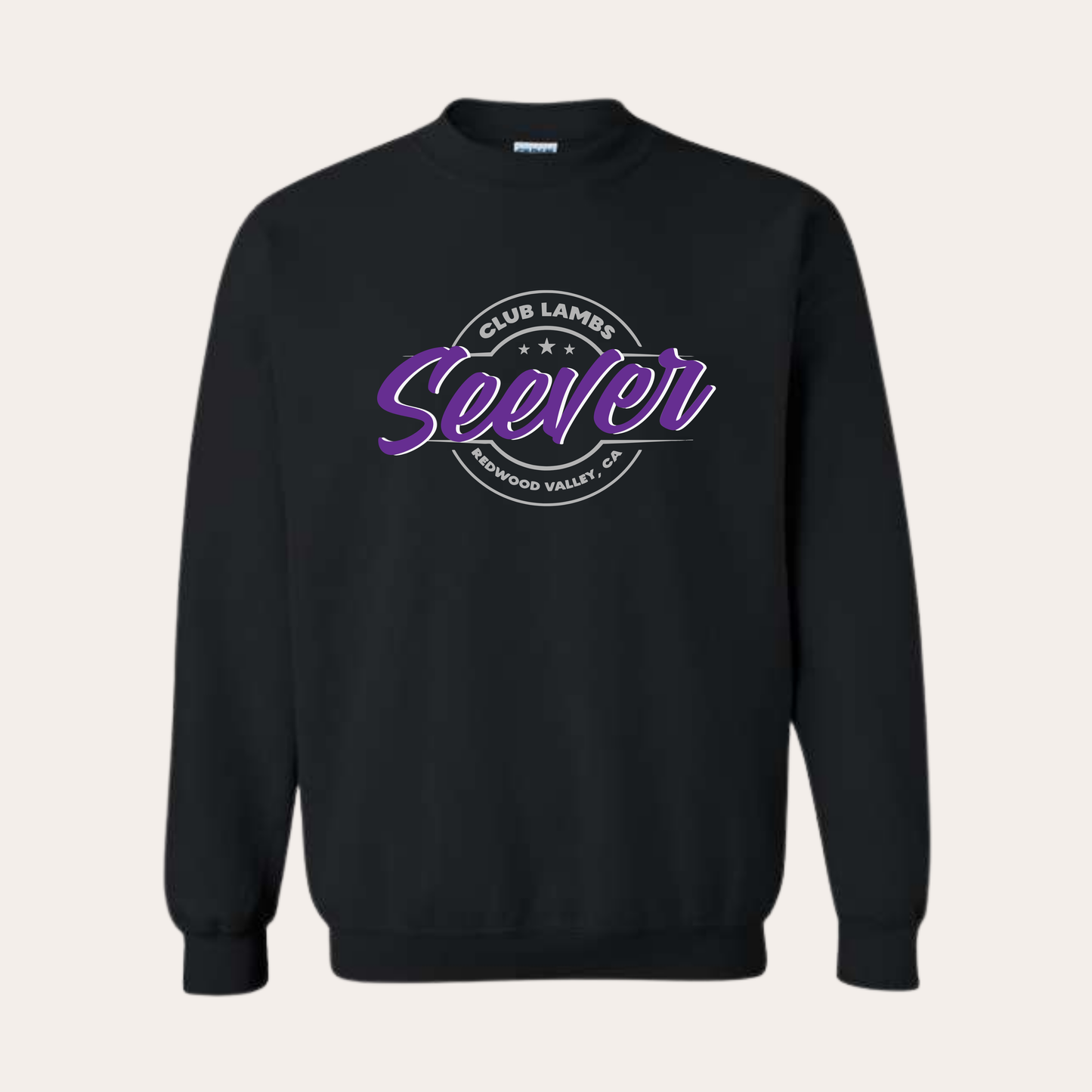 Seever Printed Black Crewneck