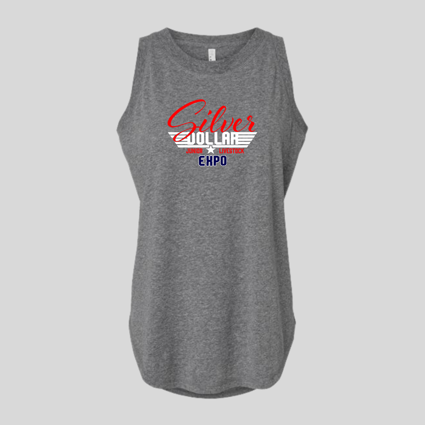 SD Printed Ladies Relaxed Graphite Heather Jersey Tank