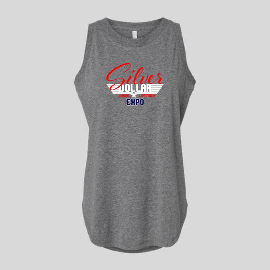 SD Printed Ladies Relaxed Graphite Heather Jersey Tank