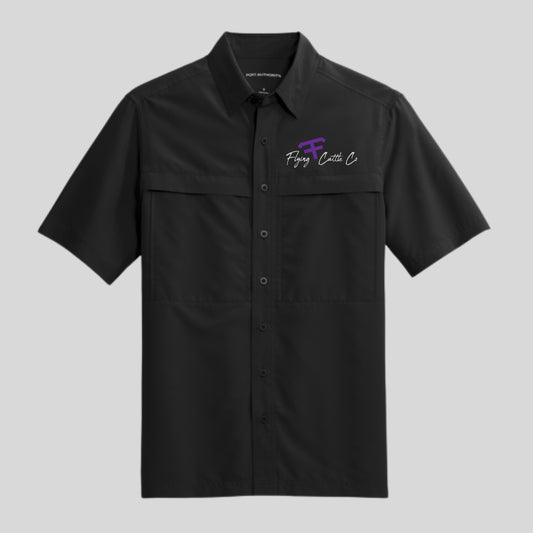 FF Embroidered UV Black Short Sleeve