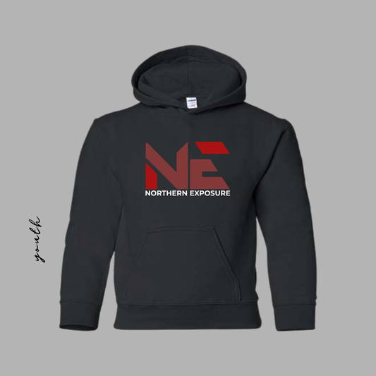 NEF26 YOUTH Printed Black Softstyle Hoodie