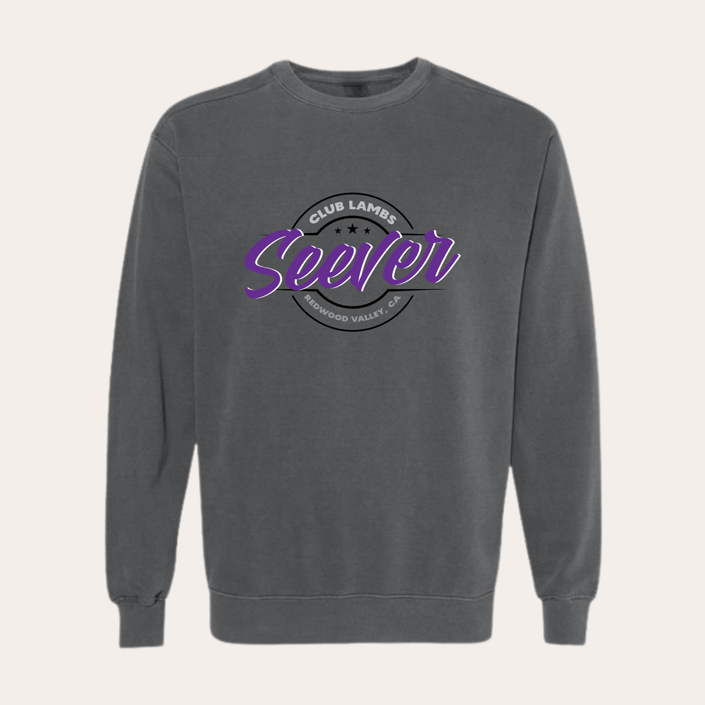 Seever Printed Garment Dyed Pepper Crewneck