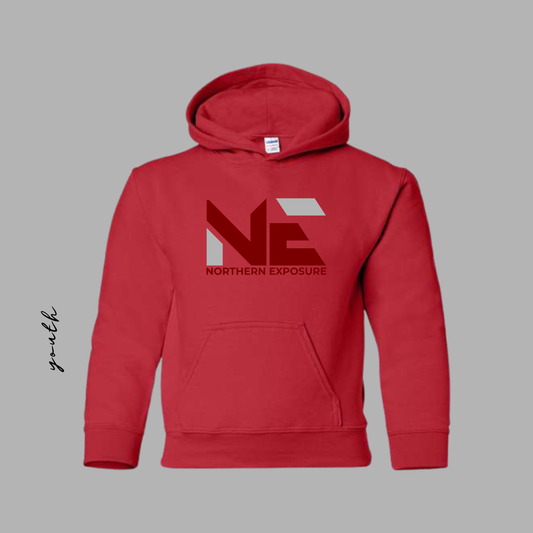 NEF26 YOUTH Printed Heavy Blend Cardinal Hoodie