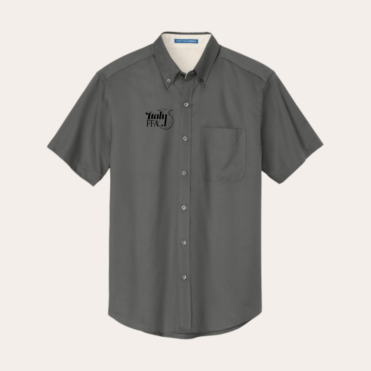 ITALY Embroidered Steel Gray Unisex Button Up