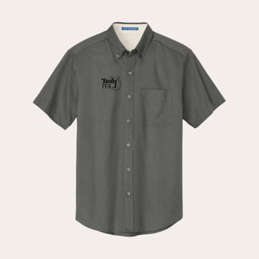 ITALY Embroidered Steel Gray Unisex Button Up