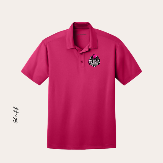 BOSS STAFF Printed Pink Raspberry Polo - MEN'S