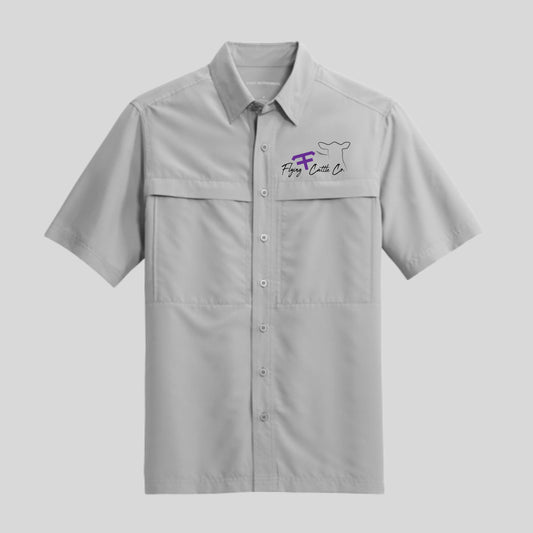 FF Embroidered UV Gray Short Sleeve