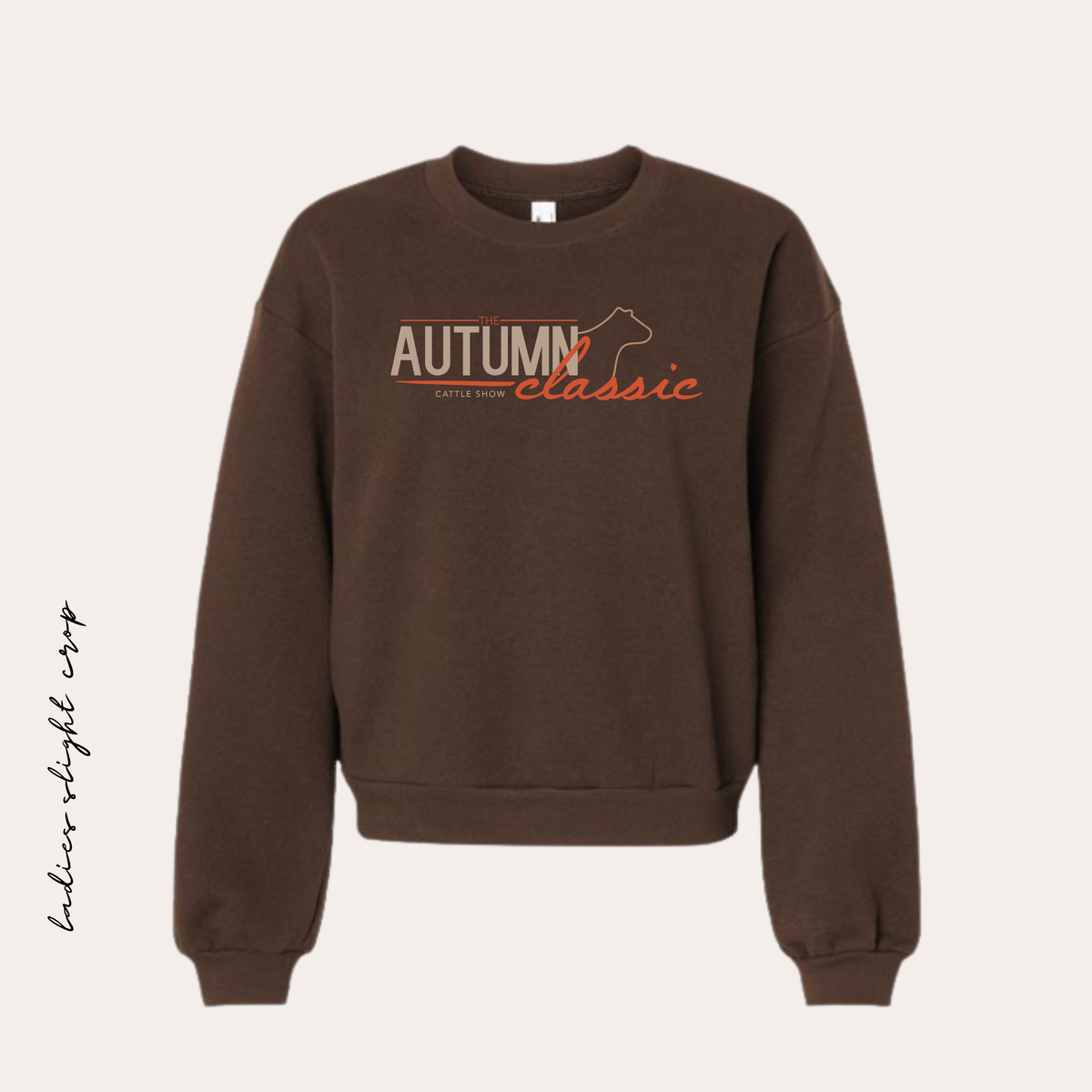 AC26 Printed Chocolate Ladies Crewneck