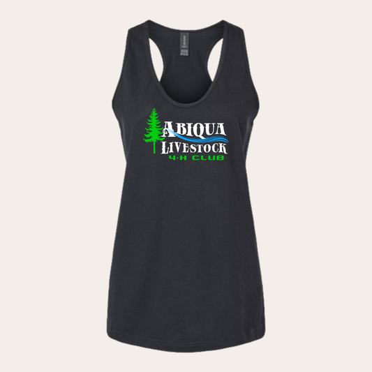 AL4H Printed Softstyle CVC Black Ladies Tank