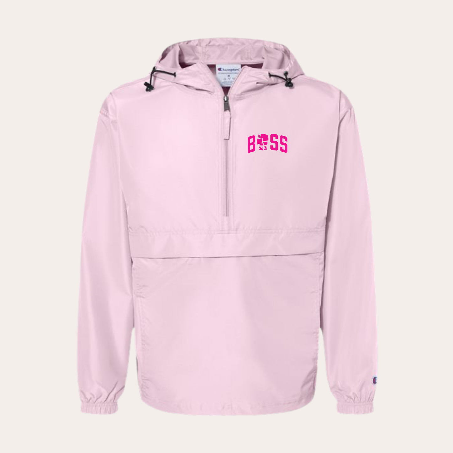 BOSS Embroidered Light Pink Champion Windbreaker