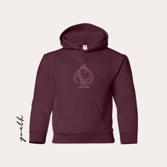 YOUTH AC3 Printed Heavy Blend Maroon Hoodie