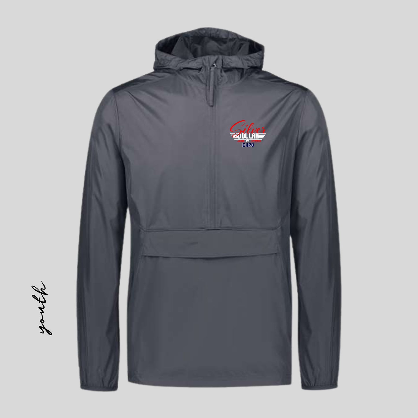 YOUTH SD Embroidered Charcoal Holloway Windbreaker
