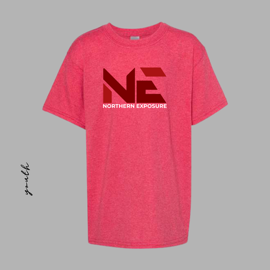 NEF26 YOUTH Printed Red Heather Heavy Cotton Tee