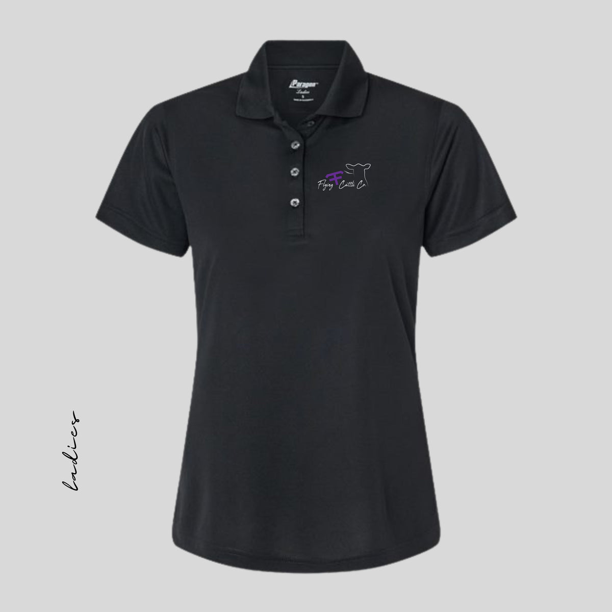 FF Embroidered Black Women's Paragon Polo