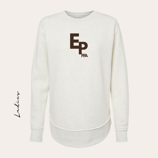 EP Printed Natural Heather Ladies Crewneck