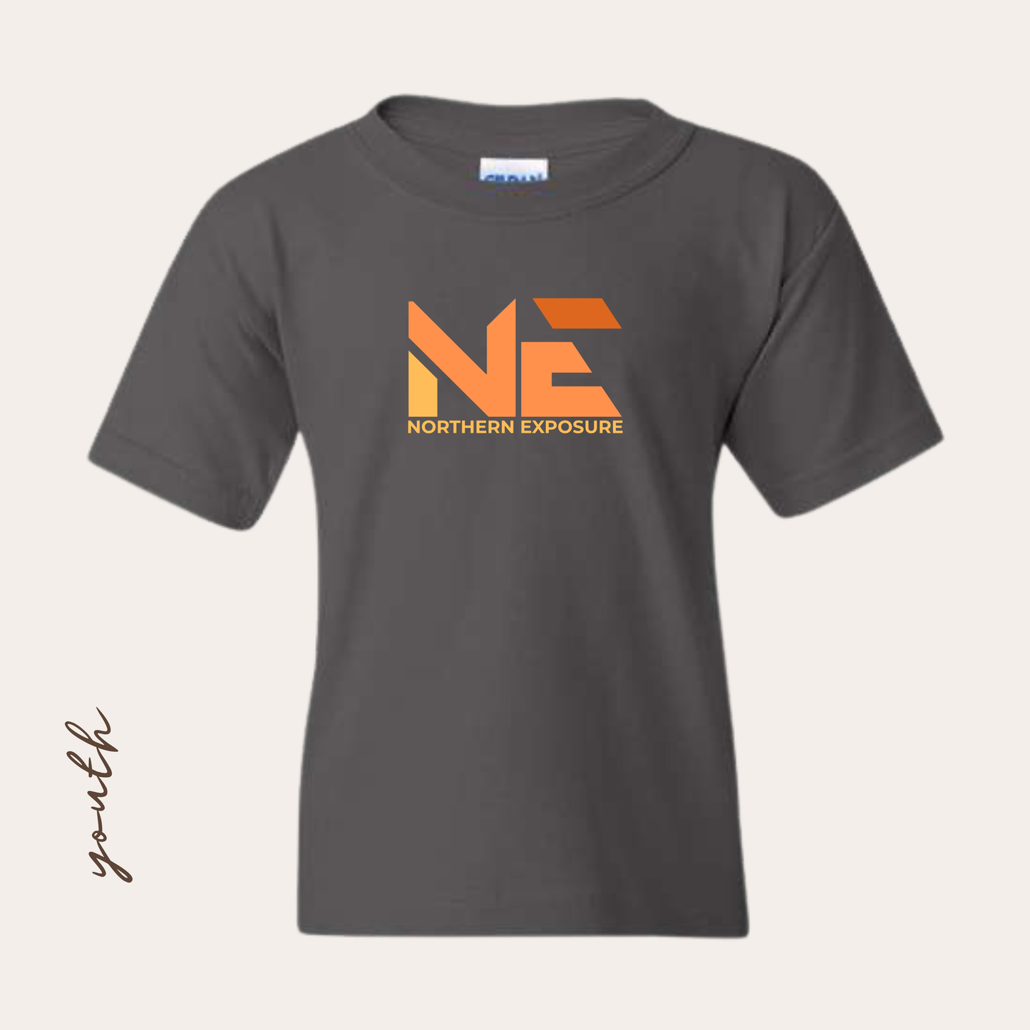 NE26 Printed Charcoal Heavy Cotton Tee