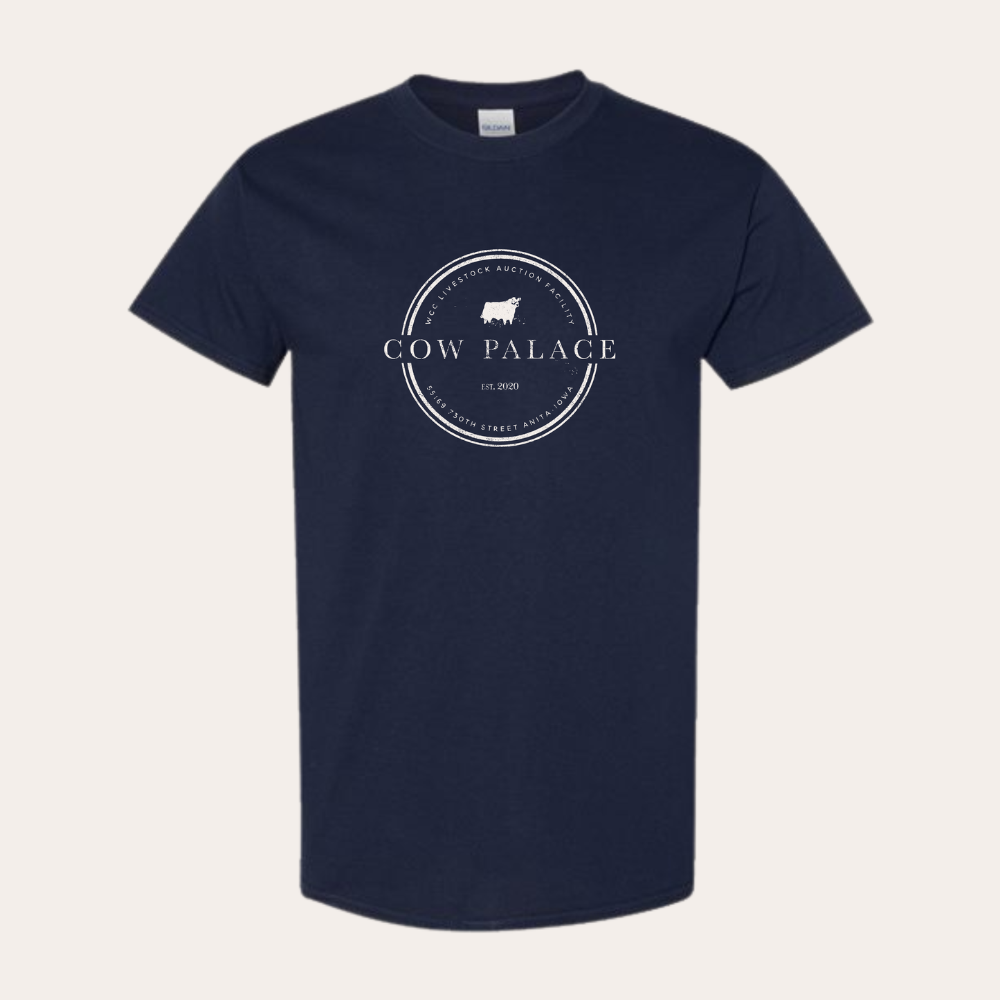 Cow Palace Printed Navy Heavy Cotton Tee