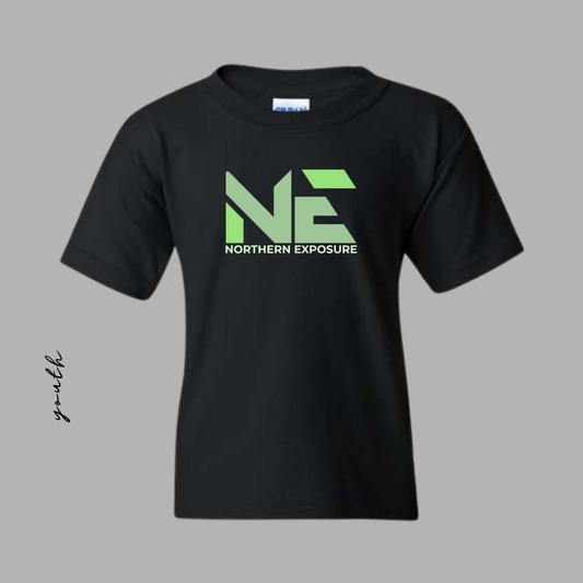 NEF26 YOUTH Printed Black Heavy Cotton Tee