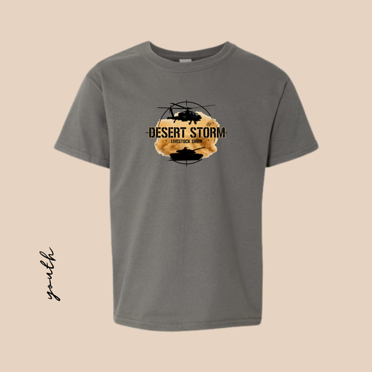 DS Youth Printed Charcoal Softstyle Tee