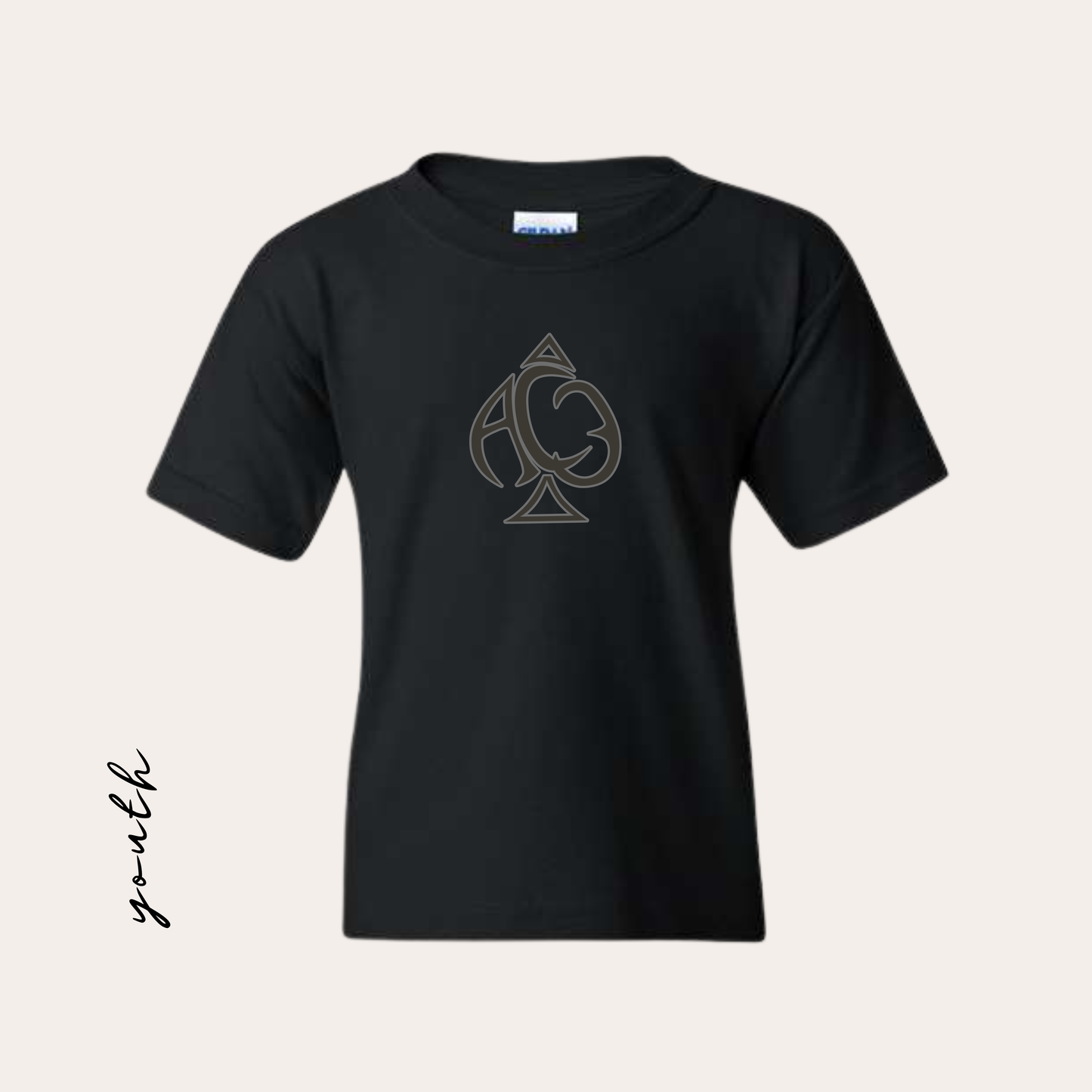 YOUTH AC3 Printed Black Heavy Cotton Tee