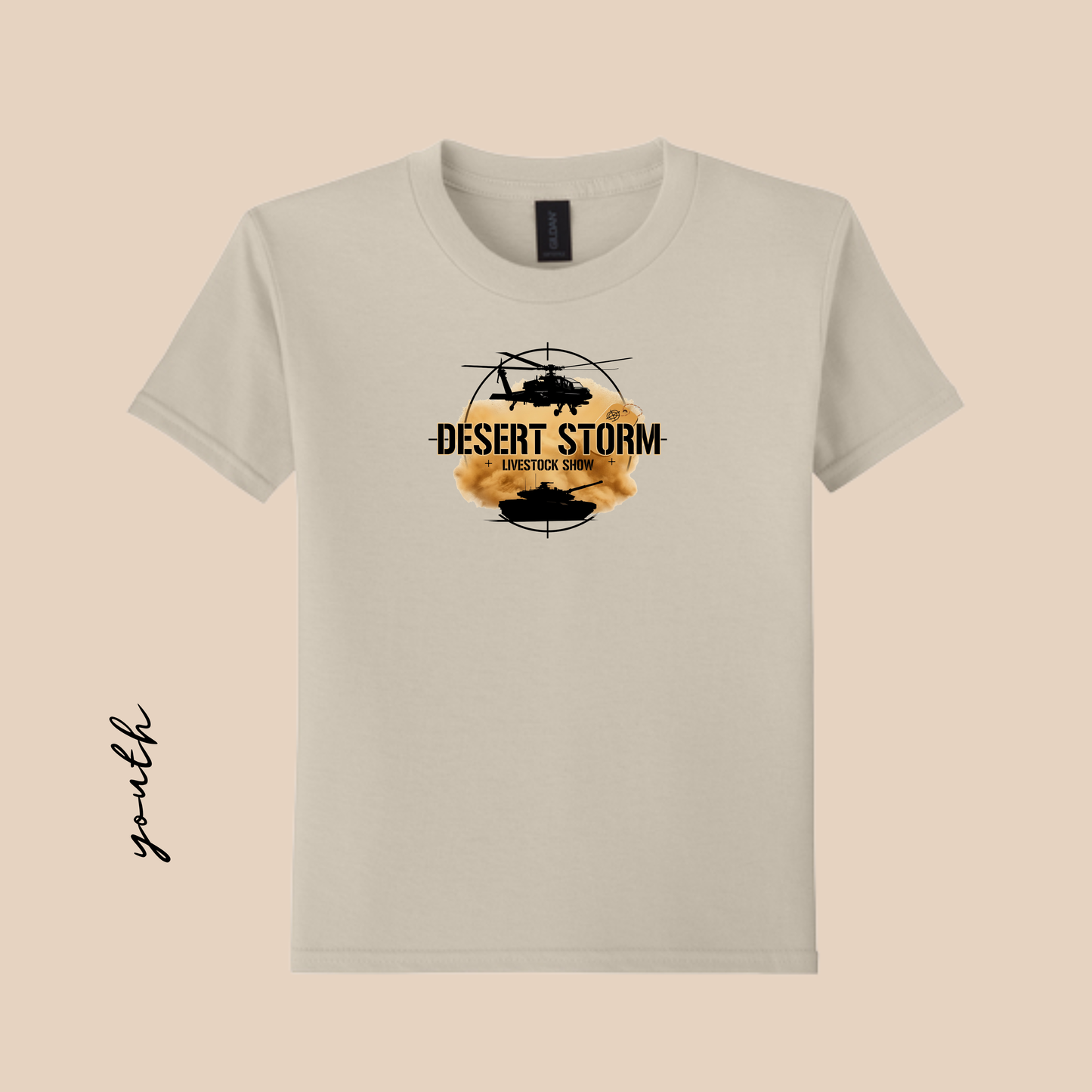 DS Youth Printed Sand Softstyle Tee