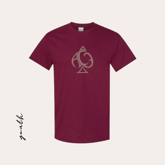 YOUTH AC3 Printed Maroon Heavy Cotton Tee