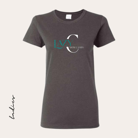 LCSL Printed Ladies Heavy Cotton Charcoal Tee