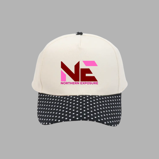 NEF26 Embroidered Black Polka Dot Trucker
