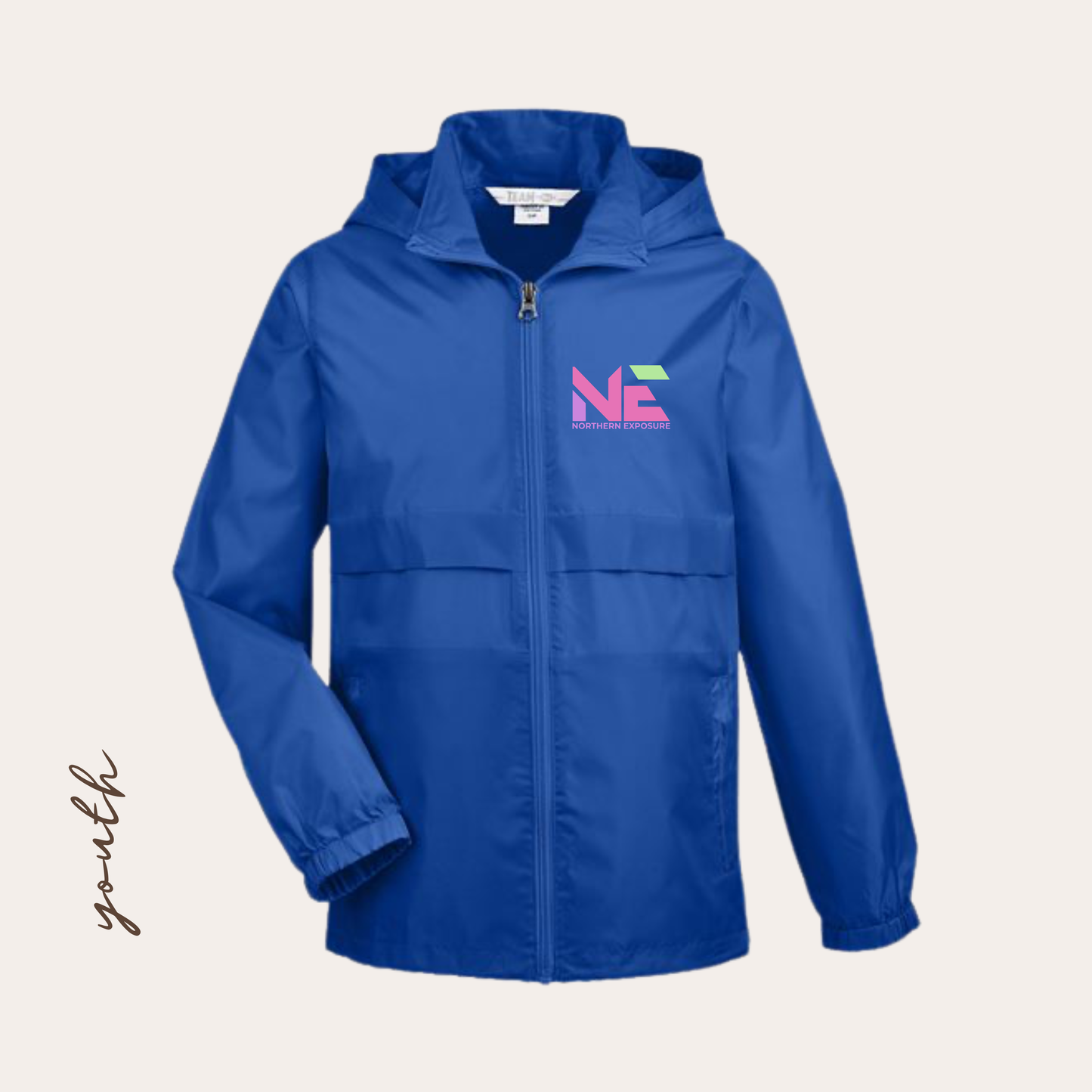 NE26 Embroidered Full Zip Royal Windbreaker