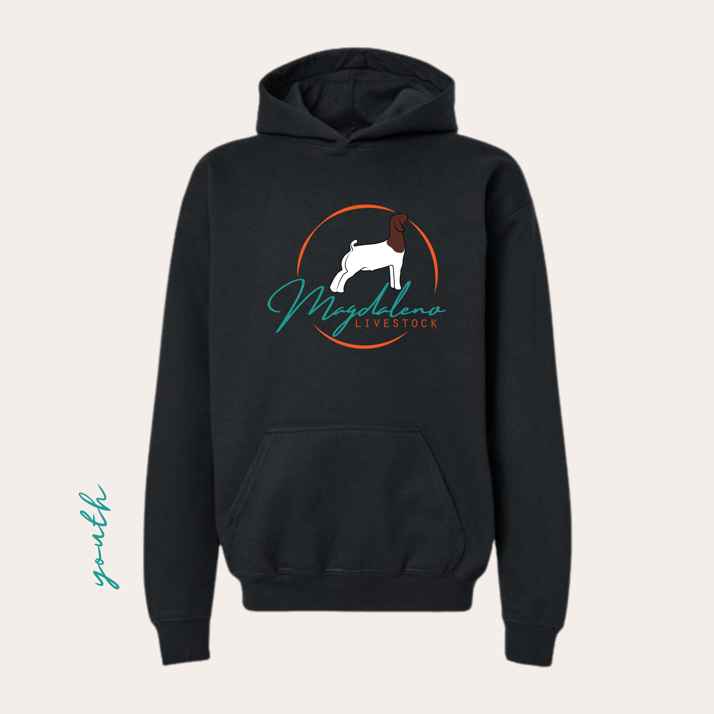 YOUTH Magdaleno Black Softstyle Hoodie Printed