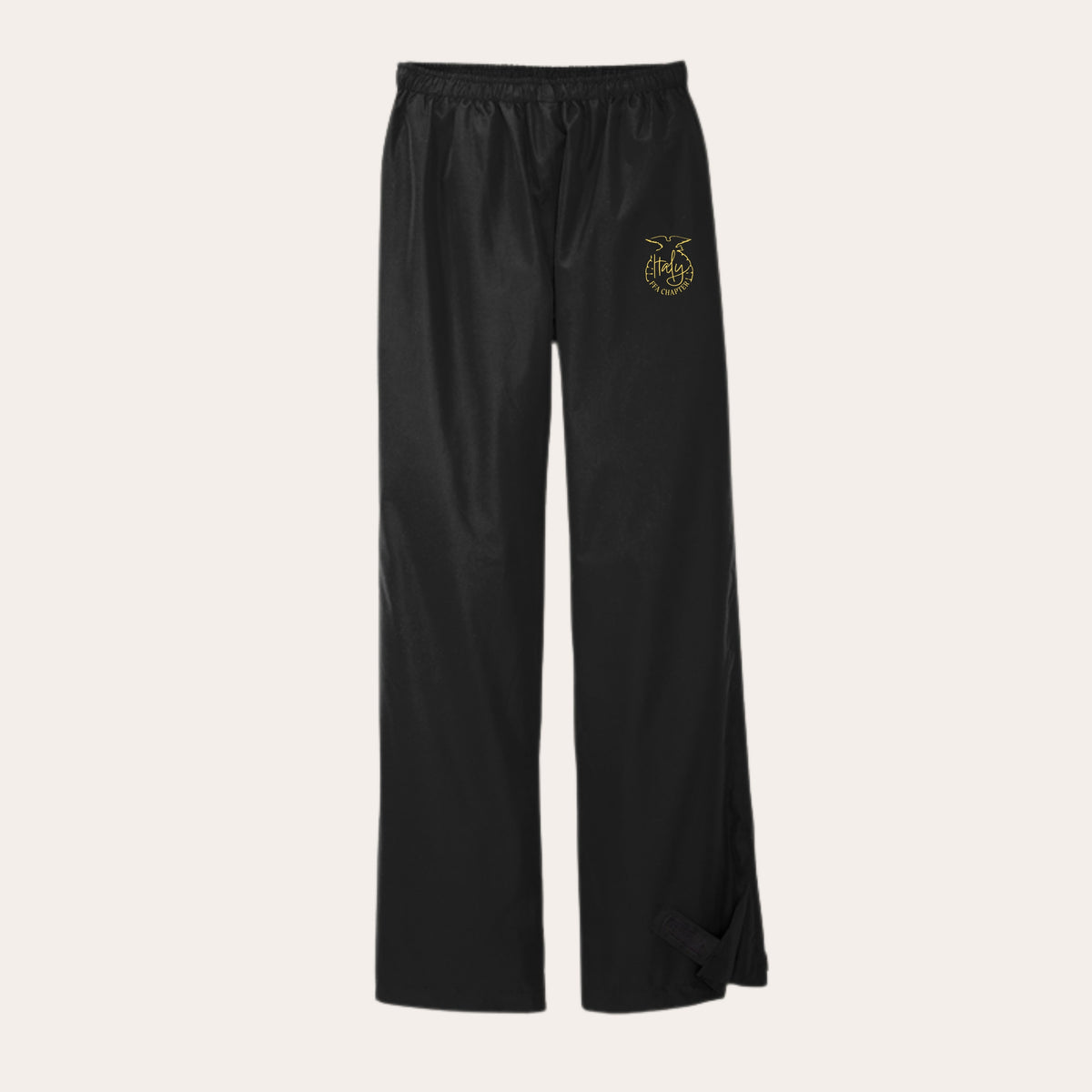 ITALY Embroidered Black Waterproof Washpant