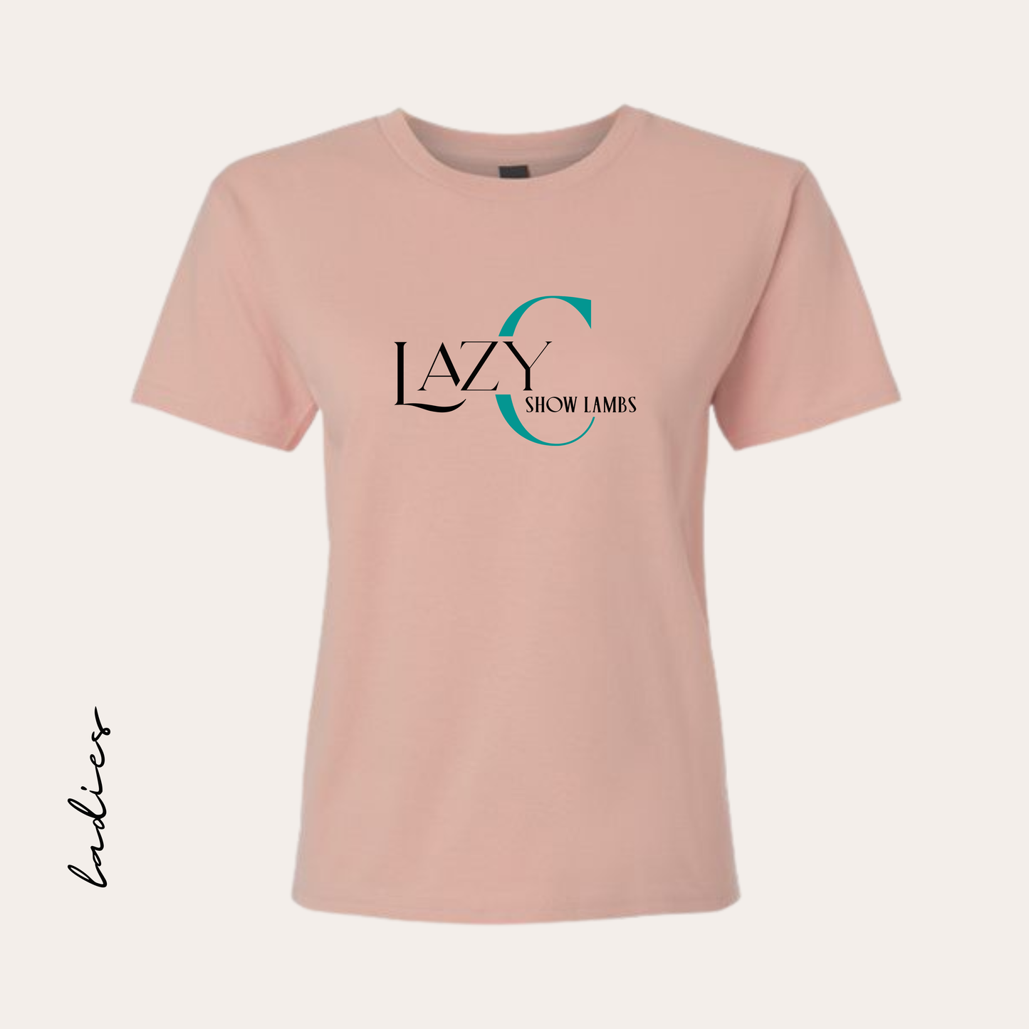 LCSL Printed Ladies Heavy Cotton Dusty Rose Tee