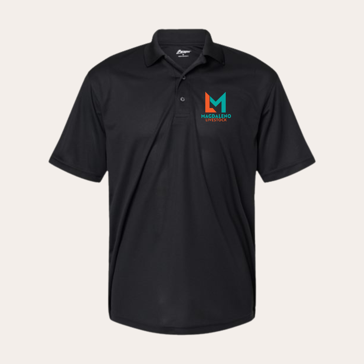 ML26 Embroidered Black Unisex Polo