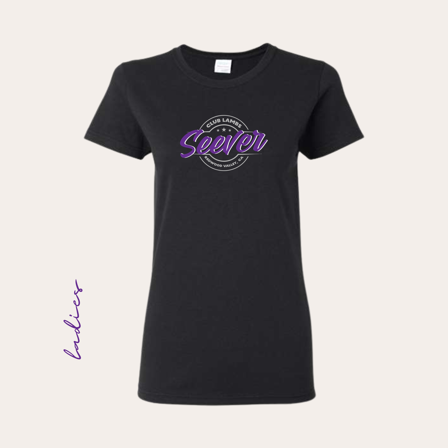 Seever Printed Ladies Black Tee