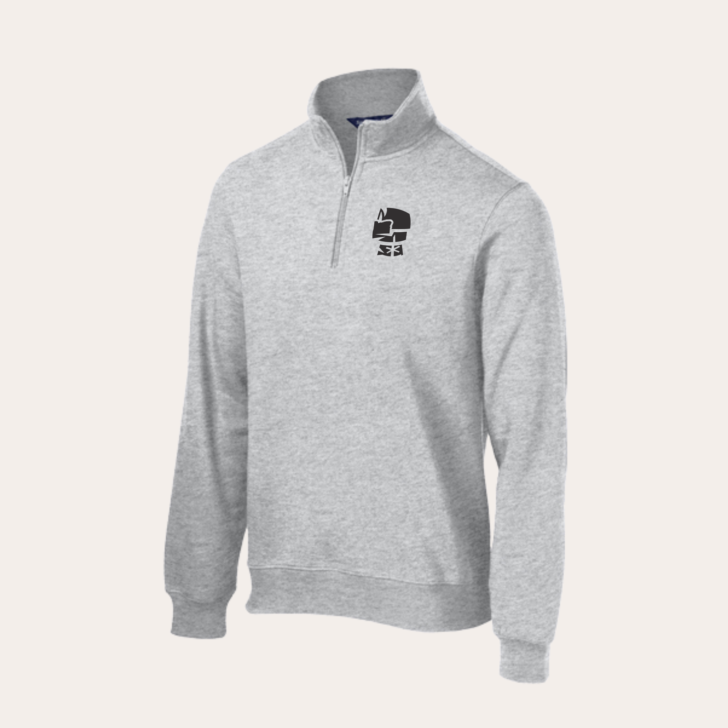 BOSS Embroidered ST Heather Gray 1/4 zip