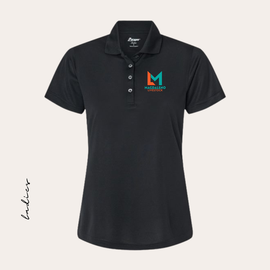 ML26 Embroidered Black Women's Paragon Polo
