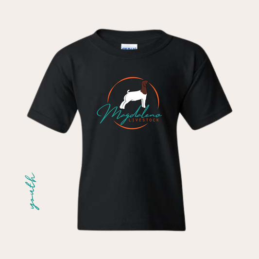 YOUTH Magdaleno Black Heavy Cotton Tee Printed