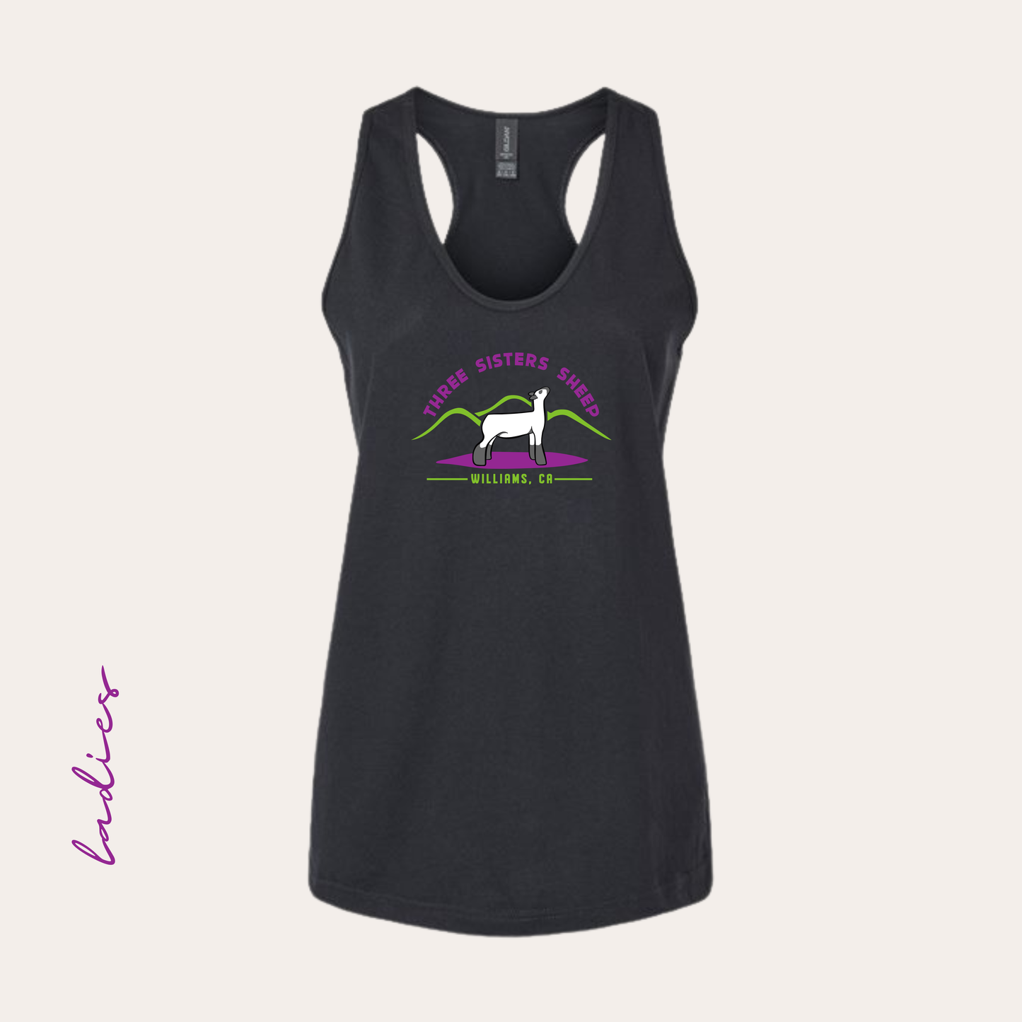 Three Sisters Printed Black Ladies Tank