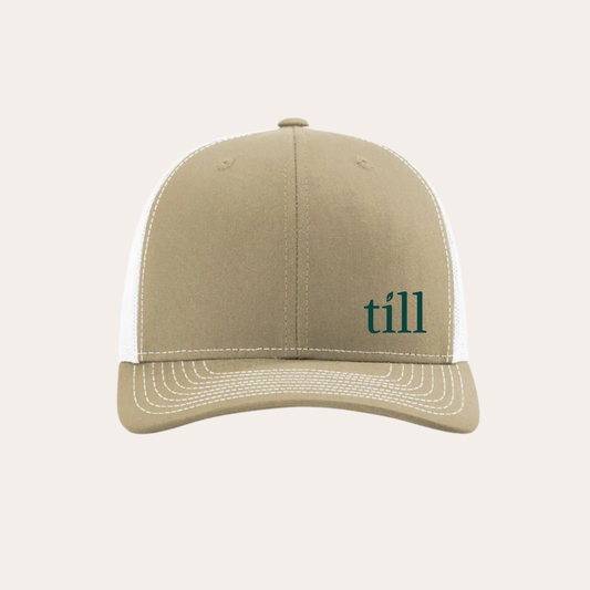 Till Embroidered Khaki/White R112