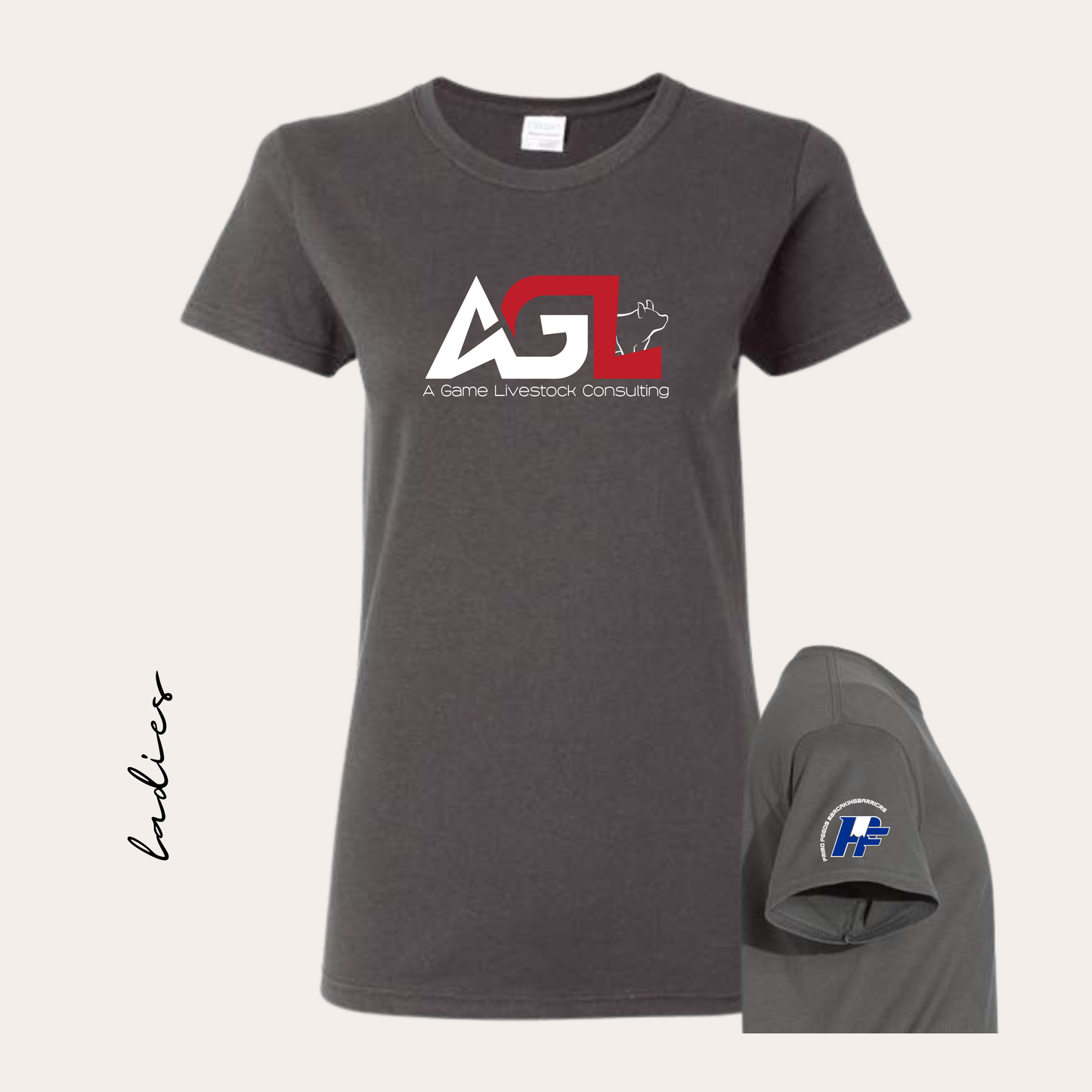 AGL Printed Ladies Charcoal Tee