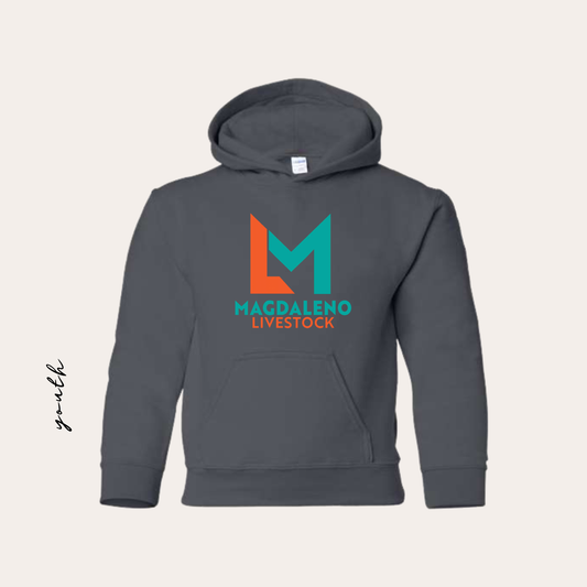ML26 YOUTH Printed Heavy Blend Charcoal Hoodie