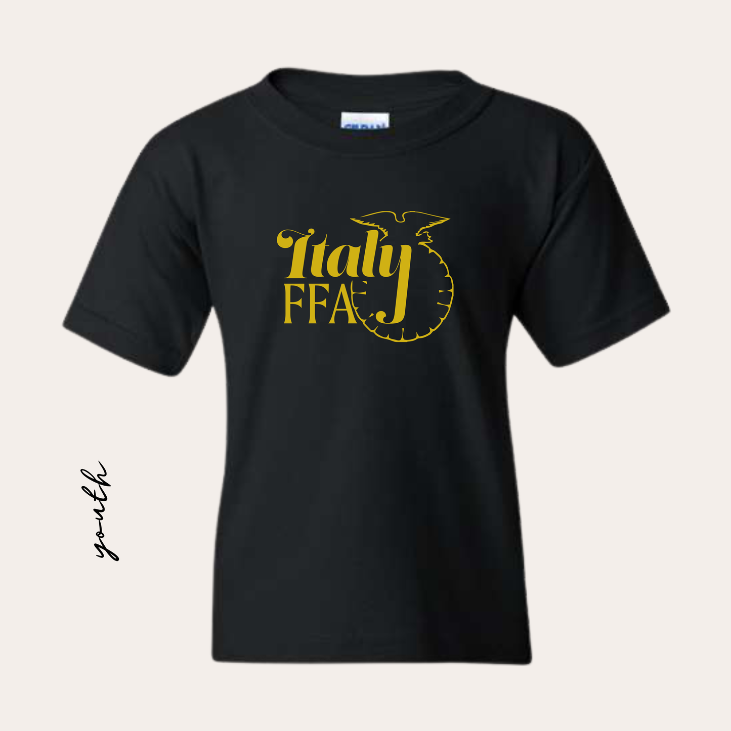 IFFA Youth Printed Black Heavy Cotton Tee