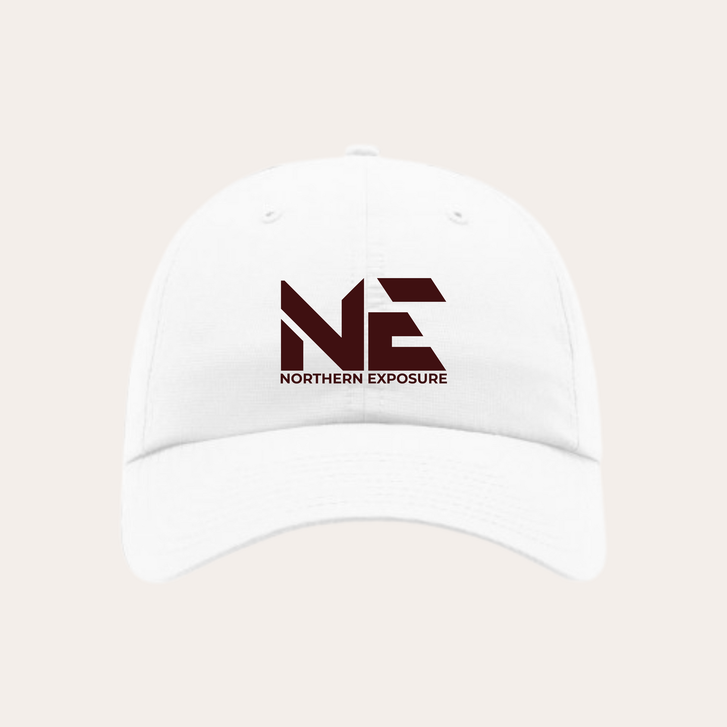 NE25 White 220 w/ dark garnet logo