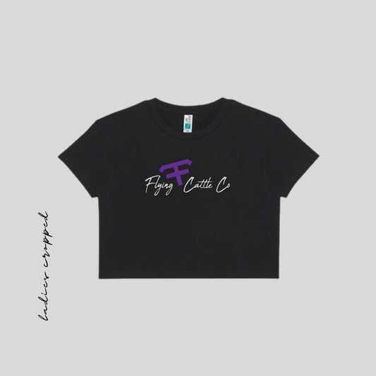 FF Printed Black Cropped Tee