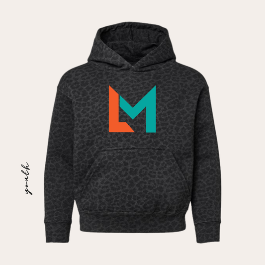 ML26 YOUTH Printed Black Leopard Hoodie