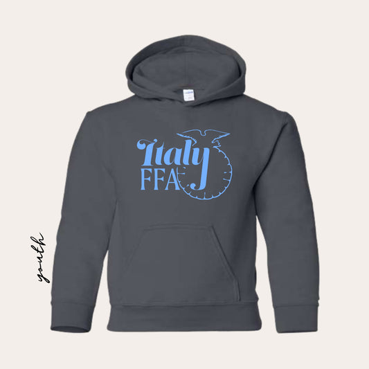 YOUTH ITALY Printed Heavy Blend Charcoal Hoodie