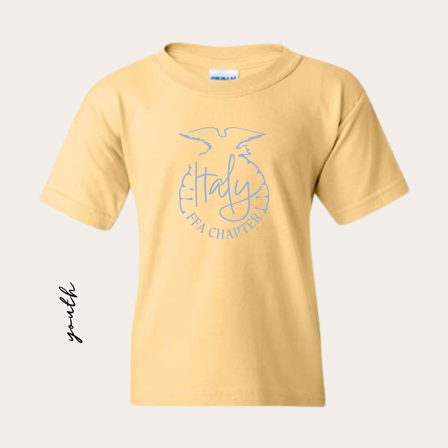 IFFA Youth Printed Yellow Haze Heavy Cotton Tee