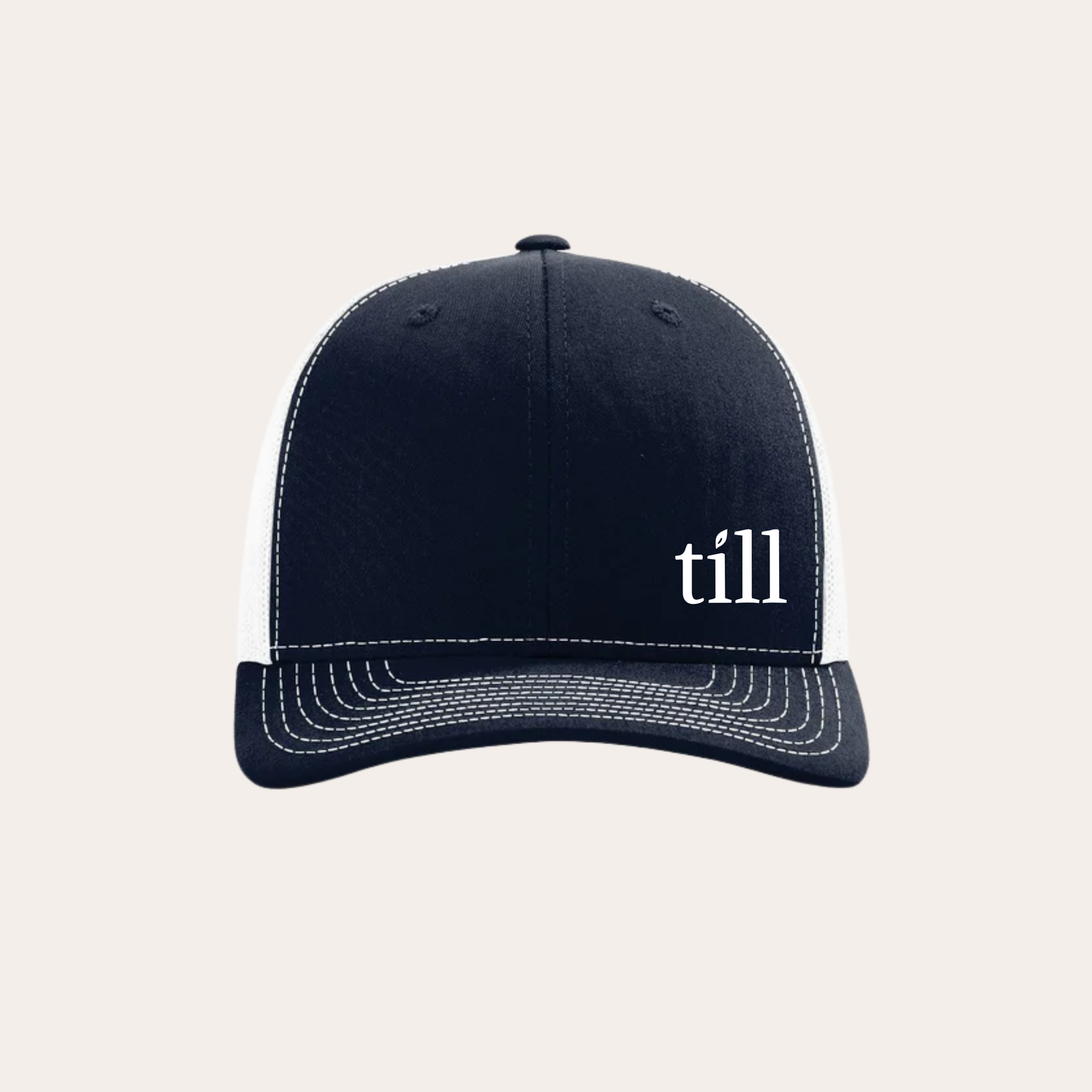Till Embroidered Navy/White R112