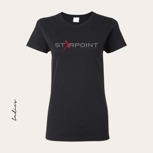 SP26 Printed Ladies Black Heavy Cotton Tee